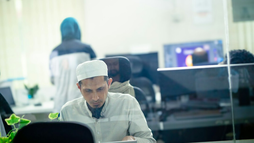 diverse team in modern office
